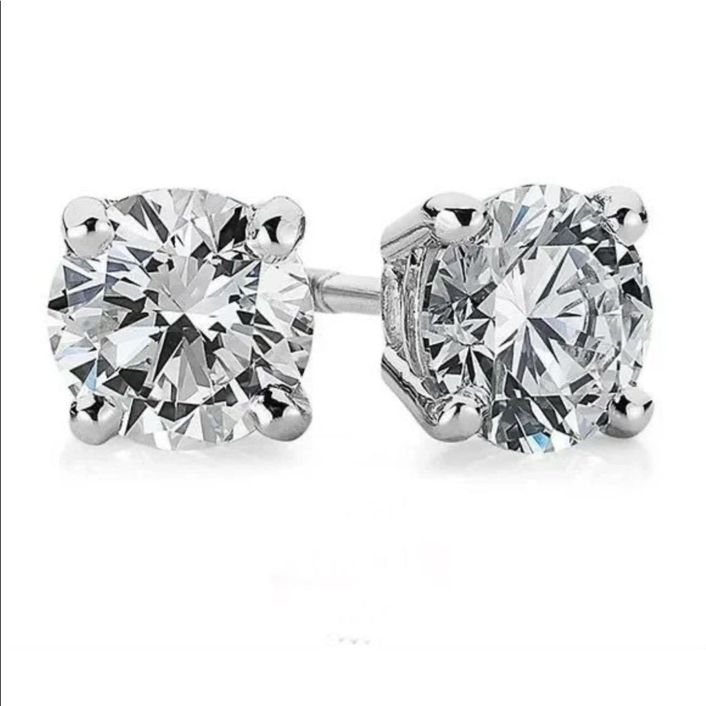 14 Kt White Gold Filled Stud Earrings
